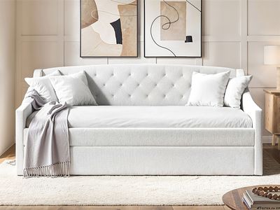 Flair Aurora White Bouclé Daybed