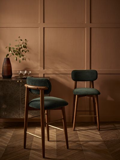 Layla Barstool in Petrol Blue Velvet