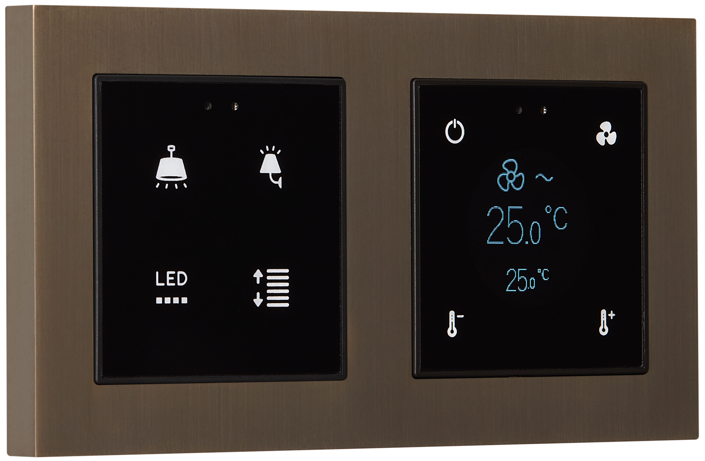 Focus SB twin frame for Zennio smart control FLAT 55