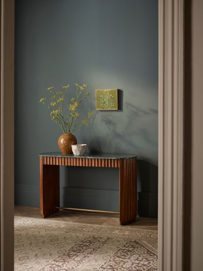 Jade Fluted Green Marble Console