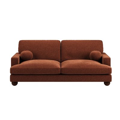 Solace+Co Addison 3 Seater Burnt Orange Chenille Sofa