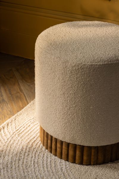 Holborn Footstool in Natural Boucle
