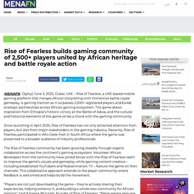 Screencapture of MENAFN