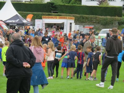 Start of the Under-9s fell race at Grasmere Lakeland Sports and Show 2024.