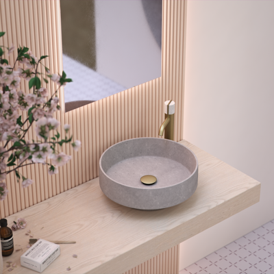 Deck Mounted Basin Tap in Warm Brass