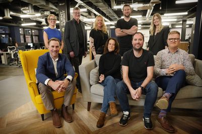 CreateFuture's leadership team and board at the company's headquarters in Edinburgh