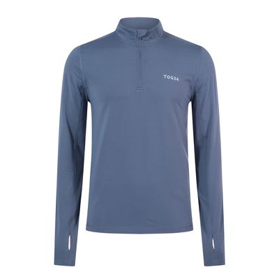 Snowdon Mens Thermal Quarter Zip Base Layer - Smokey Blue