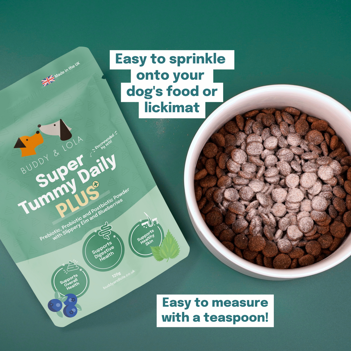 Buddy & Lola, Super Tummy Daily Plus, Pre, Pro & Postbiotics for dogs - £34.95