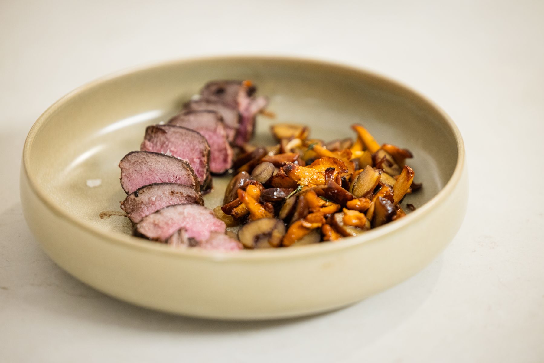 Venison Loin with Chanterelles and Chestnuts