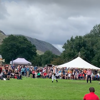 General shot of the Cumberland and Westmorland wrestling ring at Grasmere Lakeland Sports and Show