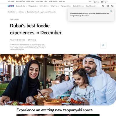 Screencapture of Visit Dubai