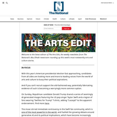 Screencapture of The National - The Arts Edit 