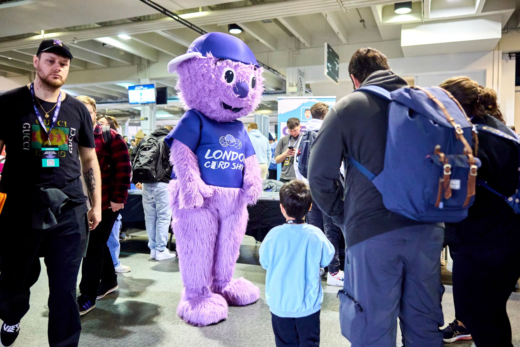 Hector the Collector London Card Show Mascot Greeting Fans.jpg