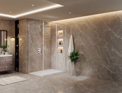 ARYSTO Eight Sliding Shower Door with Side Panel