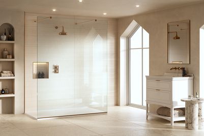ARYSTO Ten Wetroom Panel with Double Entry in Brushed Bronze