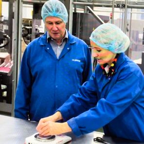 Kate Quilton with Andy Stenton - tour of the Clipper factory (2).png