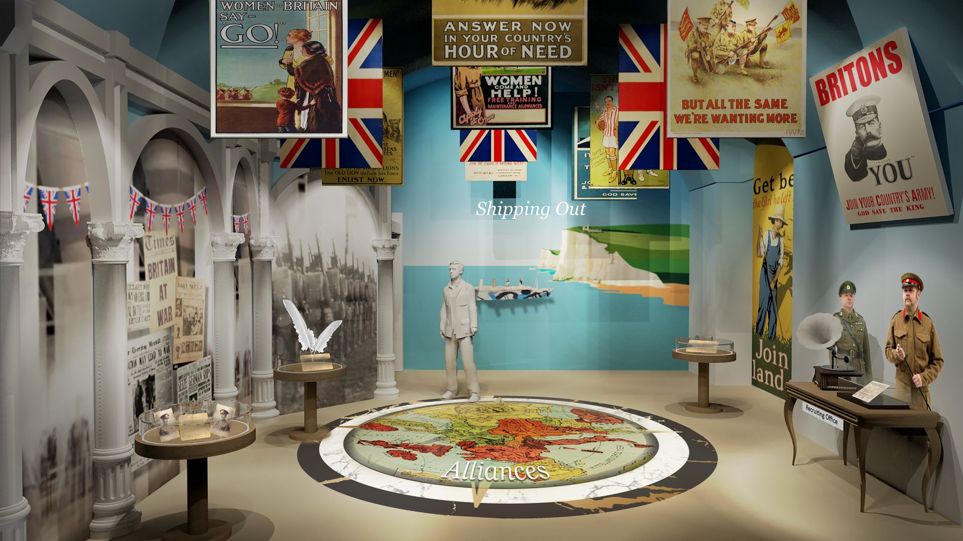 Introductory room to the First World War exhibit coming to Newhaven Fort