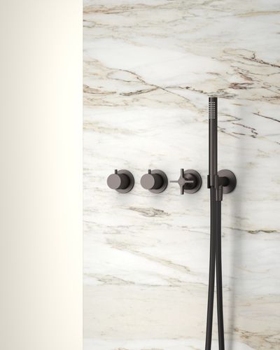 Folio Wall Mounted Shower Tap in Dark Bronze