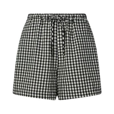 Sienna Womens Gingham Check Shorts - Black Check