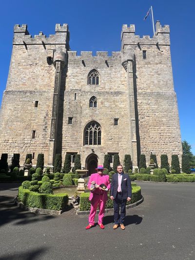 Mr Karoly Toth at Langley Castle, with general manager, Mohamed Serag.