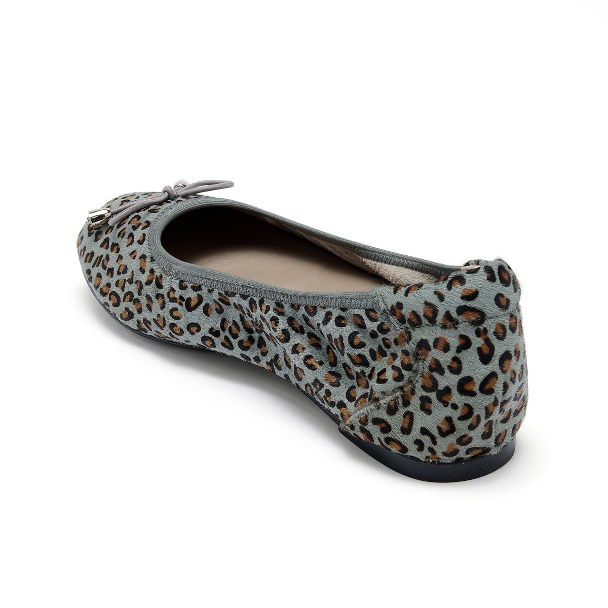 Sandringham Grey Leopard Leather Flats From Cocorose London