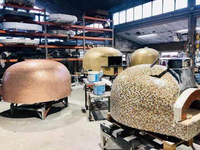 Pizza ovens in the artisan-focused Valoriani factory in Tuscany