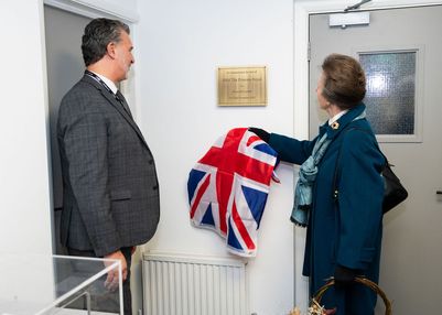 HRH The Princess Royal unveils plaque, Focus SB.