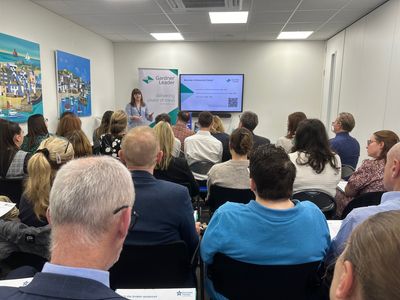 Sarah Swift from the Alzheimer’s Society talking to attendees