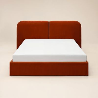 Solace+Co Lena Ottoman Bed Burnt Orange Velvet