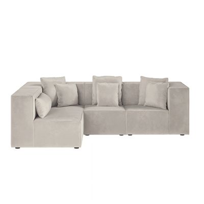Solace+Co Anders Left Corner Modular Sofa Velvet - Beige