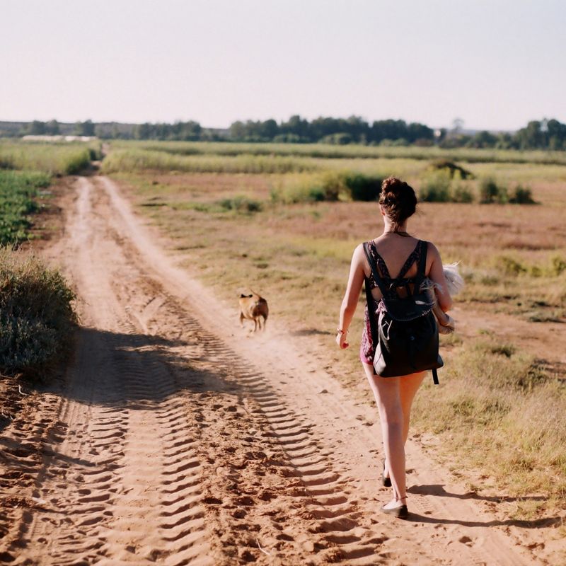 Woman backpacker in the Cape area of South Africa