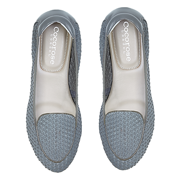 Cocorose London Grey woven leather loafers