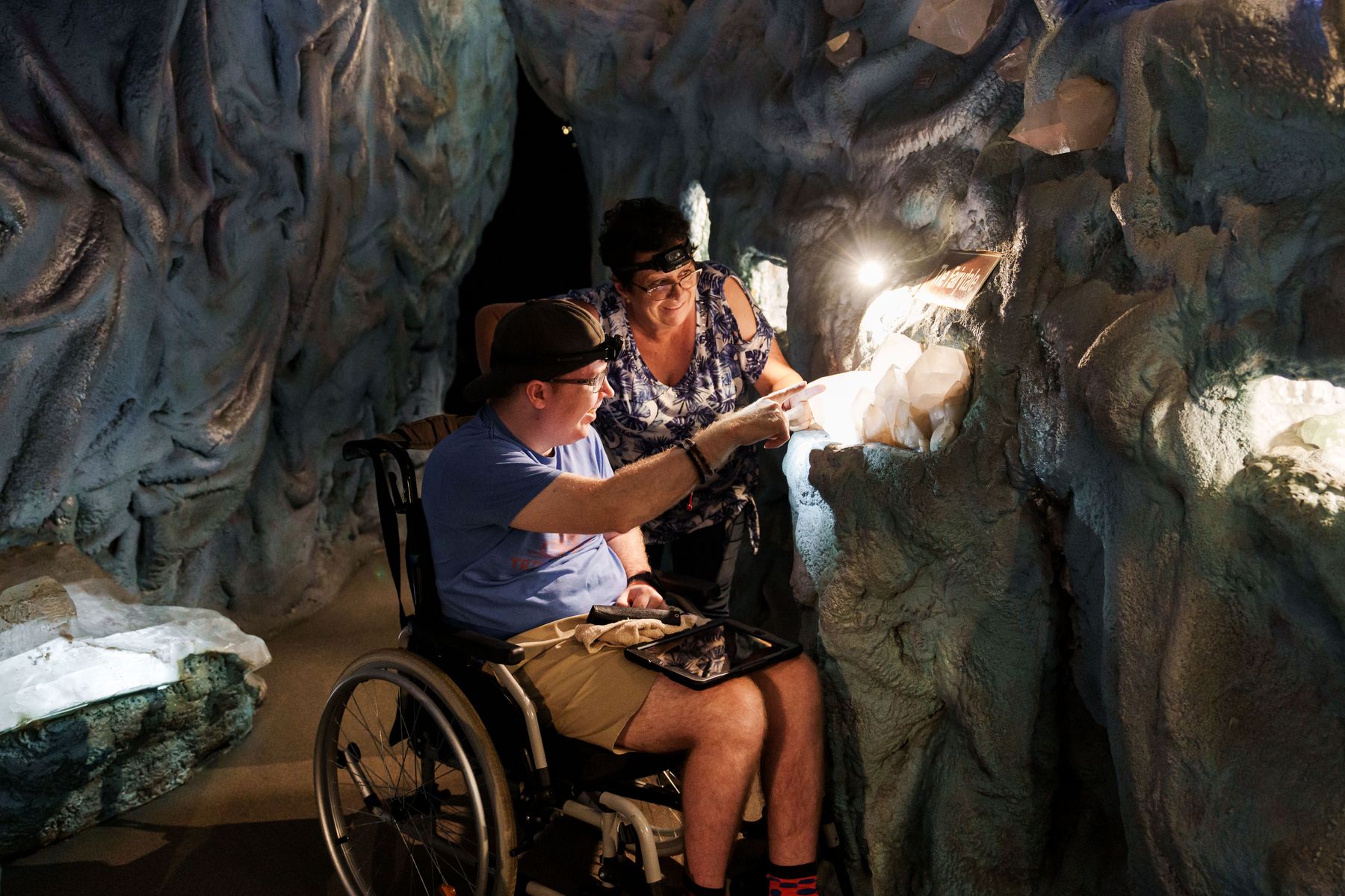 The Crystal Caves_wheelchair visitor Ben Daley with carer_3.jpg