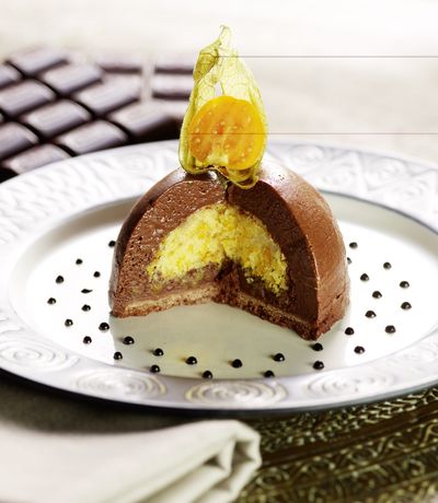 Vegan chocolate and orange dome
