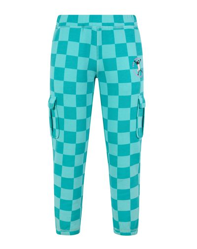 Polypay Kids Shaun the Sheep Sweat Pant - Spearmint/Bubblegum Checkerboard