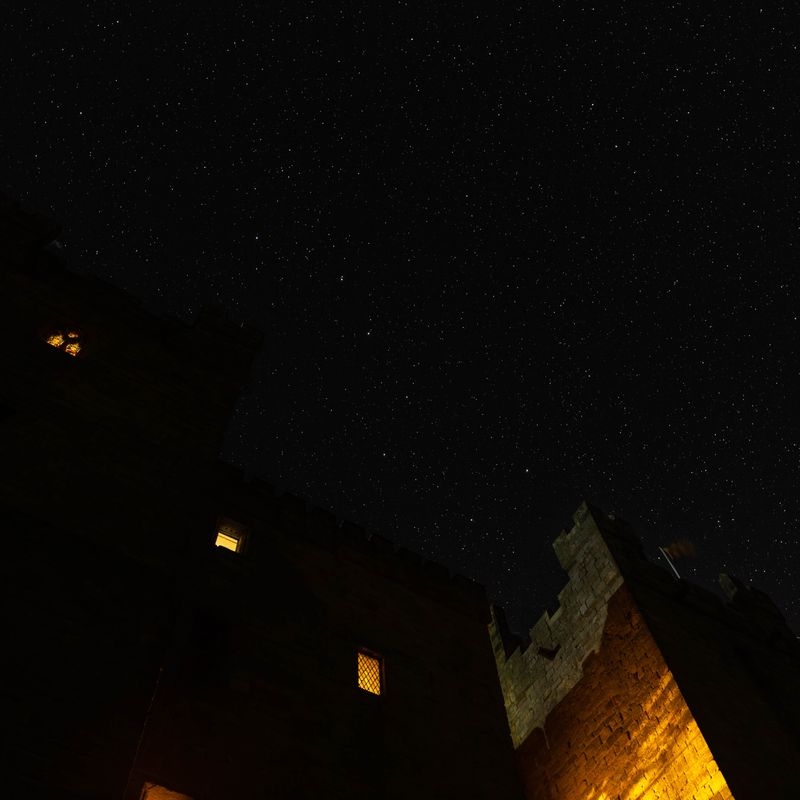 Stars over Langley Castle, Northumberland.