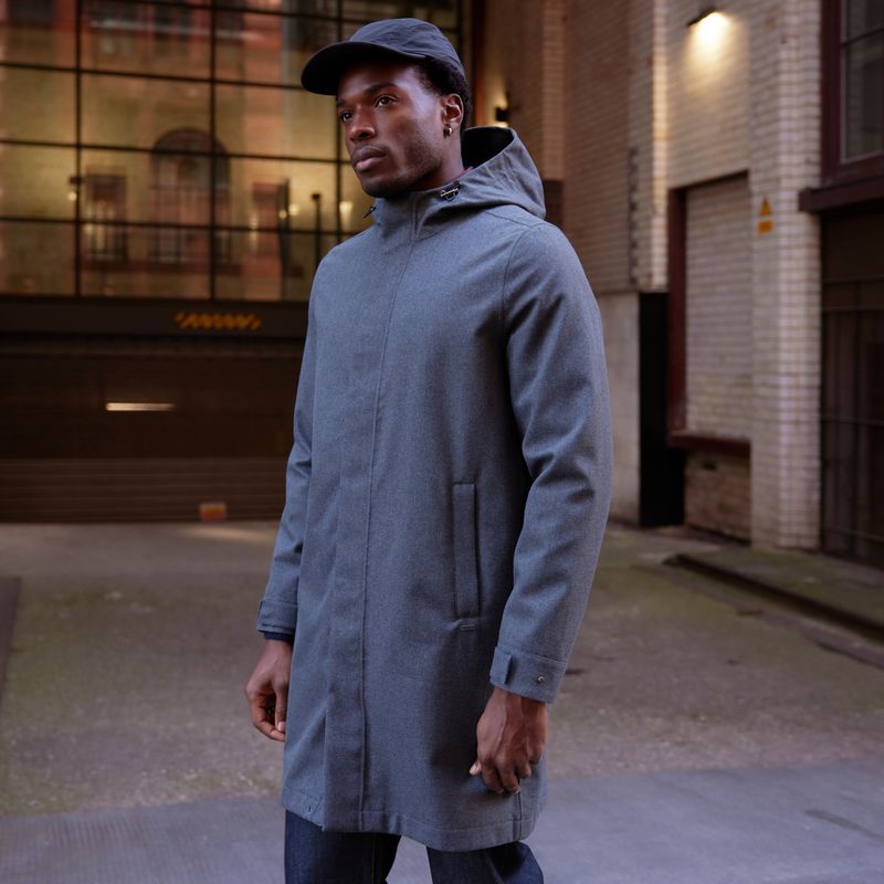 Henry Mens Waterproof Longline Coat - Charcoal Melange