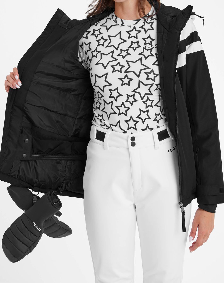 PANORAMA WOMENS SKI JACKET - BLACK/ OPTIC WHITE