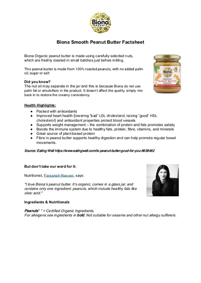 Biona Organic Peanut Butter Smooth Unsalted Fact Sheet.docx.pdf