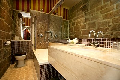 Bathroom of Derwentwater Room at Langley Castle