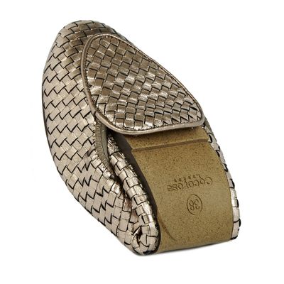 Cocorose London Metallic Pewter Woven Leather Loafers