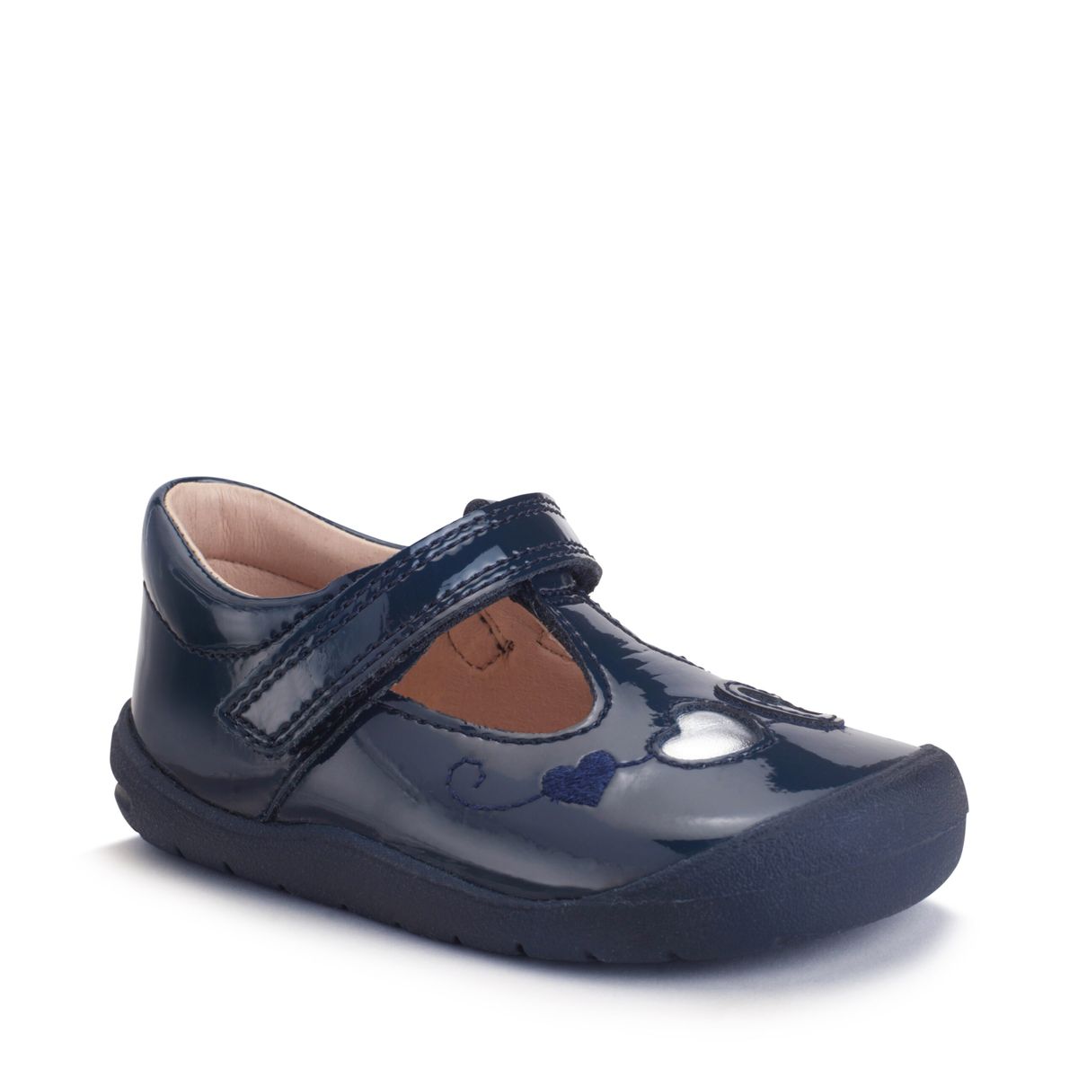 Party Navy patent girls rip-tape first walking shoes