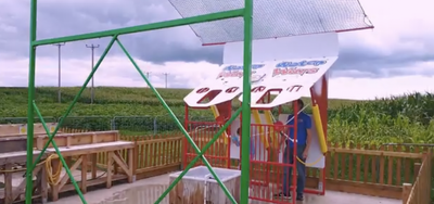 Water Wars at the Lakeland Maze Farm Park, near Sedgwick near Kendal