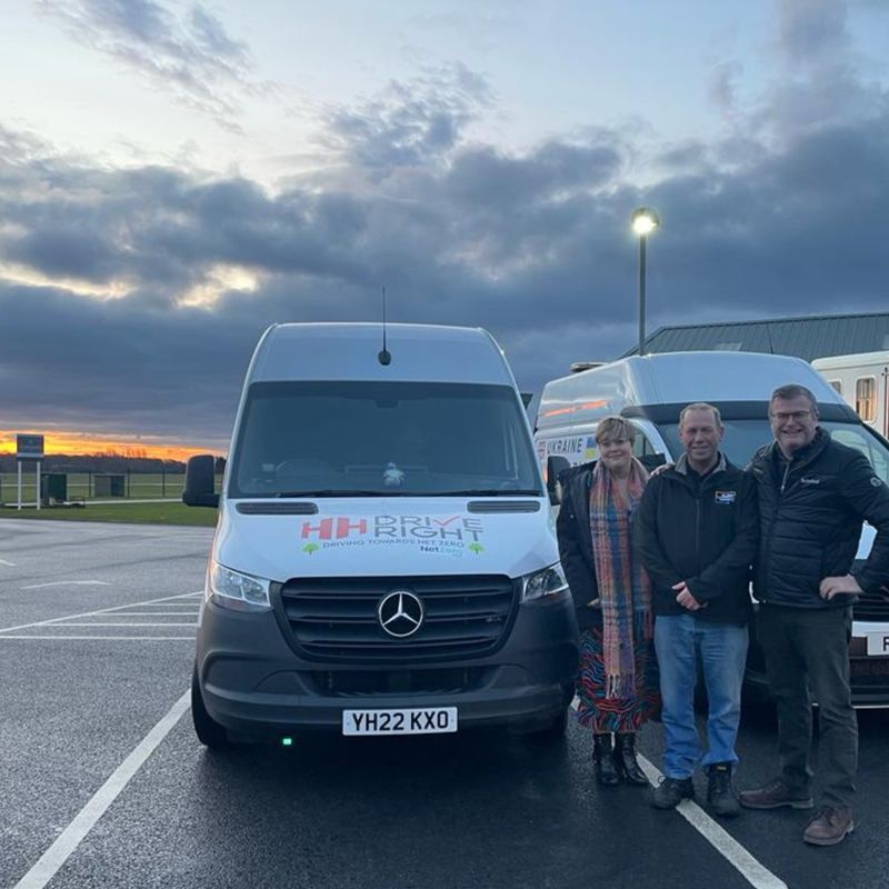 HH Driveright owners with aid convoy driver, Ian Wilson
