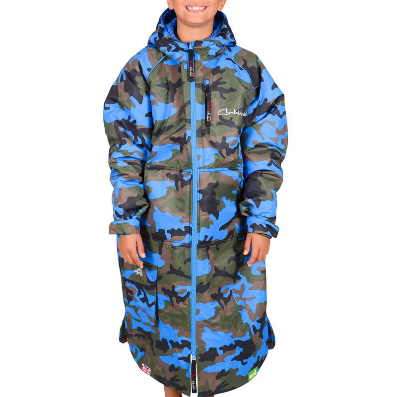 Charlie McLeod Eco Kids Long Sleeve Sports Cloak in Camo Blue