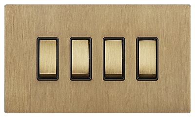 4G trimmed rocker switches, Sienna finish