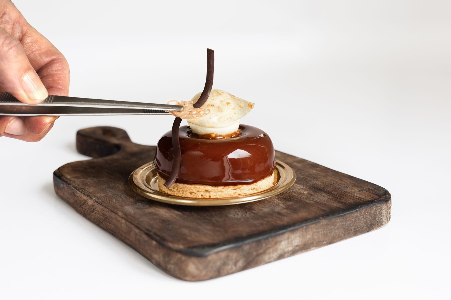 Sunflower Chocolate Mousse, French Sable Breton, With A Coconut, Lime And Lemongrass Mousseline