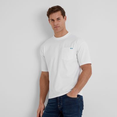Denva Mens Oversized Premium Heavyweight 100% Cotton Jersey T-Shirt - Optic White