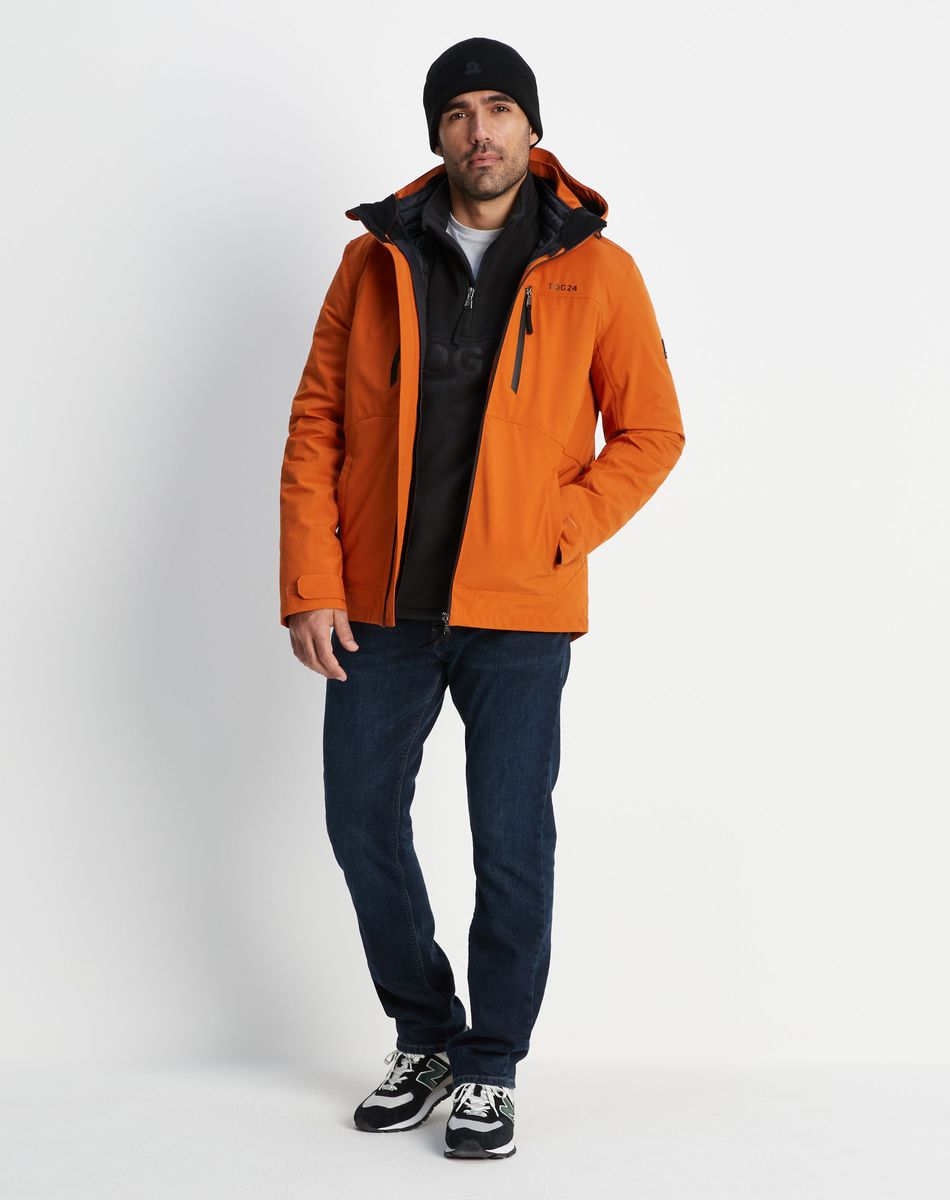Denton Mens 3-In-1 Waterproof Jacket - Dark Orange