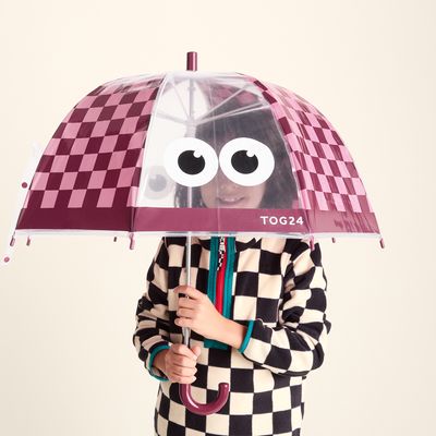 Romney Kids Shaun the Sheep Umbrella - Beetroot/Candy Floss Checkerboard